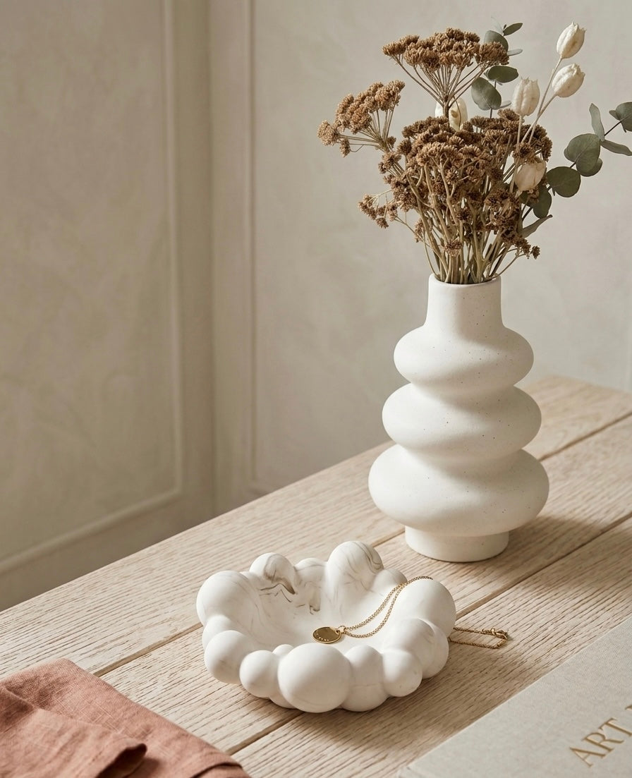 Vide-poche Bubble – Blanc marbré