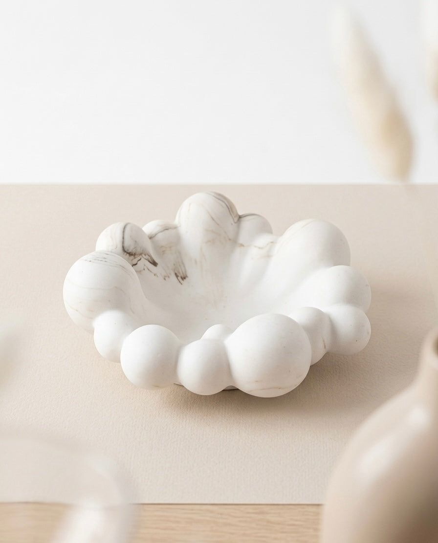 Vide-poche Bubble – Blanc marbré